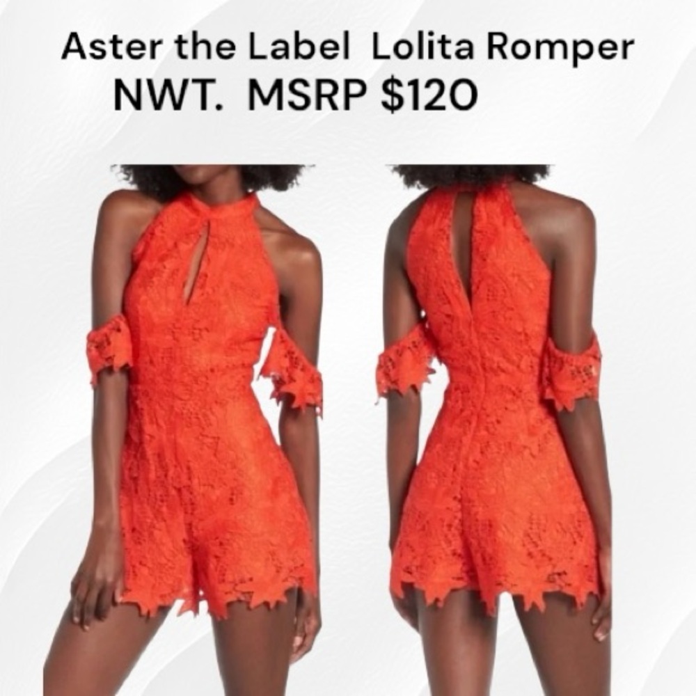 Aster the Label Lolita Romper Cold Shoulder NWT Size Medium MSRP $120 - Picture 5 of 5